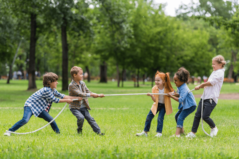 Kids participating in a group therapy session