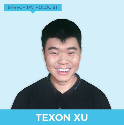 Texon Xu is a male speech pathologist who supports children at Kids First Children's Services