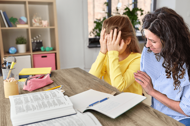 A parent supporting their child during Term 3 fatigue in Northern Beaches, Sydney, providing emotional comfort and care.
